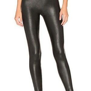 SPANX Shiny Faux-Leather High-Rise Leggings - Black